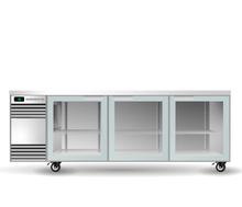 2190 x 590mm Glass - 3 Door Counter Chiller- S/S