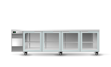2800 x 590mm Glass - 4 Door Counter Chiller- S/S