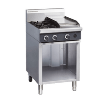 Gas Cooktop, 600mm, 4 burners/Griddle,open cabinet base