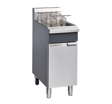 Gas Fryer, 400mm, 90 MJ/hr, 20lt oil, S/S pan