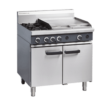 Gas Range, 900mm, 6 burners/Griddle, 2/1GN Static Oven under