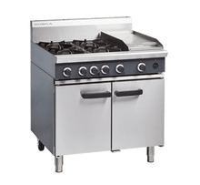 Gas Range, 900mm, 6 burners/Griddle, 2/1GN Static Oven under