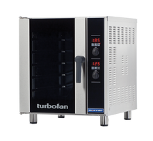 Turbofan Convection Oven, 5 tray-(GN 1/1, 85mm spacing), 25A, bi-rev fan, digital, water inj.