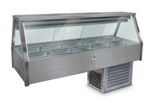 Cold Food Bar 2 x 5 Flat Glass,Cross Fin Coil, incl. 1/2 GN 65 pans