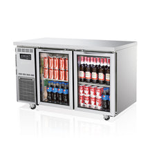 TurboAir Under Counter chiller, 311lt, 2 glass doors, 1200 x700 x850h