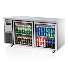 TurboAir Under Counter chiller, 425lt, 2 glass doors, 1500 x700 x850h