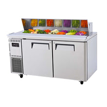 TurboAir Salad Prep Bench with hood, 14 pans, 420lt, 2 solid doors, 1500 x700 x978h