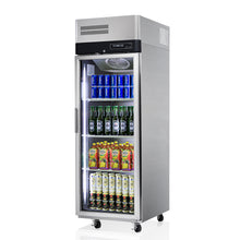 TurboAir Single GN glass door S/S Fridge, 574 lt, 640wx850dx1926h
