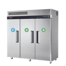 TurboAir Triple GN solid doors S/S Fridge/ Freezer, 1900wx850dx1926h