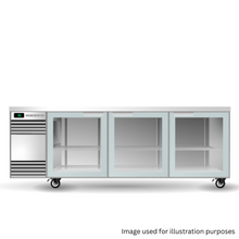 2190 x 590mm Glass - 3 Door Counter Chiller- White