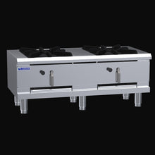 Compact Double stock pot boiler, duckbill burners, air cooled, 180MJ , 1200wide