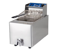 Single basket electric fryer, 8l pan, 15A, incl. drain tap