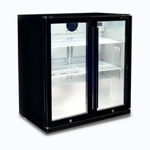 Back Bar Chiller, 190lt, two glass doors, LED's, 865w x 520d x 870h
