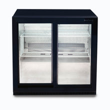 Back Bar Chiller, 190lt, two glass sliding doors, LED's, 865w x 520d x 870h