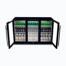 Back Bar Chiller, 307lt, three glass doors, LED's, 1350w x 520d x 870h