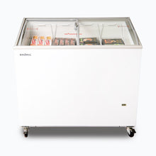 Chest Freezer, Angled top Curved Glass Lid , 264L, 1009mm wide
