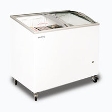 Chest Freezer, Angled top Curved Glass Lid , 264L, 1009mm wide