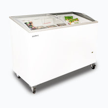 Chest Freezer, Angled top Curved Glass Lid , 352L, 1298mm wide