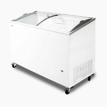 Chest Freezer, Angled top Curved Glass Lid , 352L, 1298mm wide