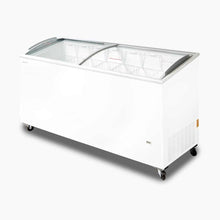Chest Freezer, Angled top Curved Glass Lid , 555L, 1750mm wide