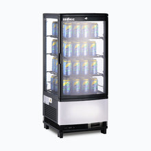 Counter Top Chiller, curved glass door, 78 litres, LED lights, lock