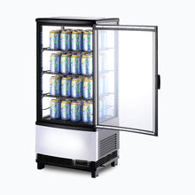 Counter Top Chiller, curved glass door, 78 litres, LED lights, lock