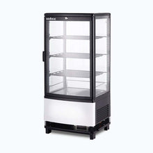 Counter Top Chiller, curved glass door, 78 litres, LED lights, lock