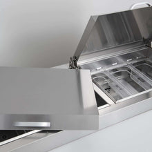 Pizza Prep Counter, 3 door, 2370mm, 12 x1/3pans, 480mm slide