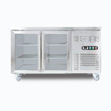 Under Counter chiller cabinet, 2 glass doors,1360 x700 x850