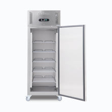 Single solid door S/S GN Storage Freezer, @38°, 740w x830d x 2010d, 5 shelves
