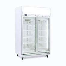 Double glass door upright Freezer, 976litres, fan assisted@32°, LED Eco, 1260wx760dx2060h
