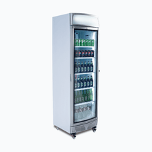 Glass curved single door Merchandiser, 380 litres, display light box