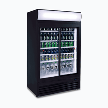 Glass two sliding doors Merchandiser, 945litres, display light box