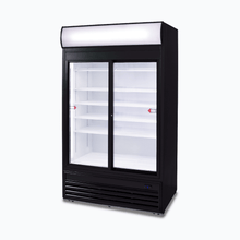 Glass two sliding doors Merchandiser, 945litres, display light box