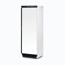 Single solid door white Chiller, static, 595w x640d x 1943d, 5 shelves