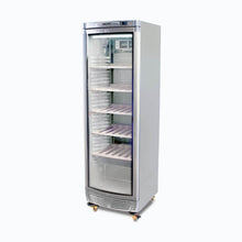 Wine Chiller, single curved glass door, 5 x wood shelves, 595w x 640d x 1840h