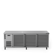 Boronia Star 3 Glass Door Underbench Fridge, 560lt, 2189 x 650 x 845, S/Steel