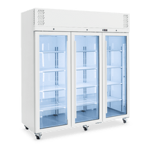 3 Glass Door Fridge, 1825mm, White, Pearl Star