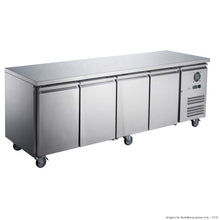 S/S four door bench fridge 449L ext 2230x600x850