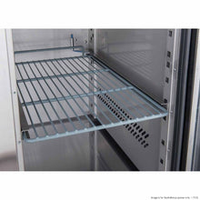 S/S four glass door bench fridge 563L ext 2230x700x850