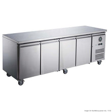 S/S four door bench fridge 563L ext 2230x700x850