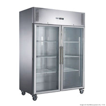 Four S/S glass door upright fridge 1410L 1480x810x2000