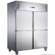 Four S/S door upright freezer 1410L 1480x830x2000