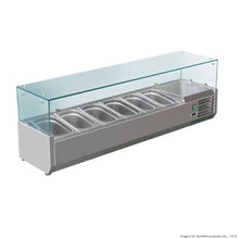 Flat glass salad bench 1500X395X240