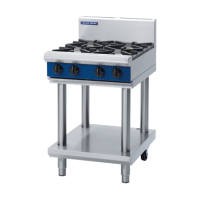 600mm Gas Cooktop with Leg Stand with Griddle, Burners or Combo (Blue Seal G514D-LS)