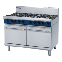 8 Burner Double Static Gas Oven Gas - 1200mm wide with Griddle, Burners or Combo (Blue Seal G528D)