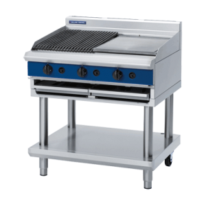 Gas Chargrill 900mm on Leg Stand (Blue Seal G596-LS)