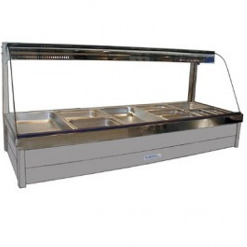 Curved Glass Hot Food Bar 10x 65mm Dishes