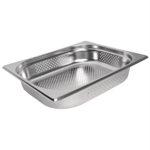 Gastronorm Pan Stainless Steel 1/2 Size 100mm Perforated