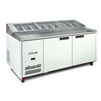 Pizza Preparation Counter Two Door Jade Williams Blown Air Well HJ2PCBA